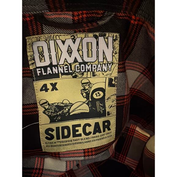 Dixxon Big Men's The Sidecar Flannel Button Up Party Shirt Orange Brown Size 4X - Picture 6 of 7